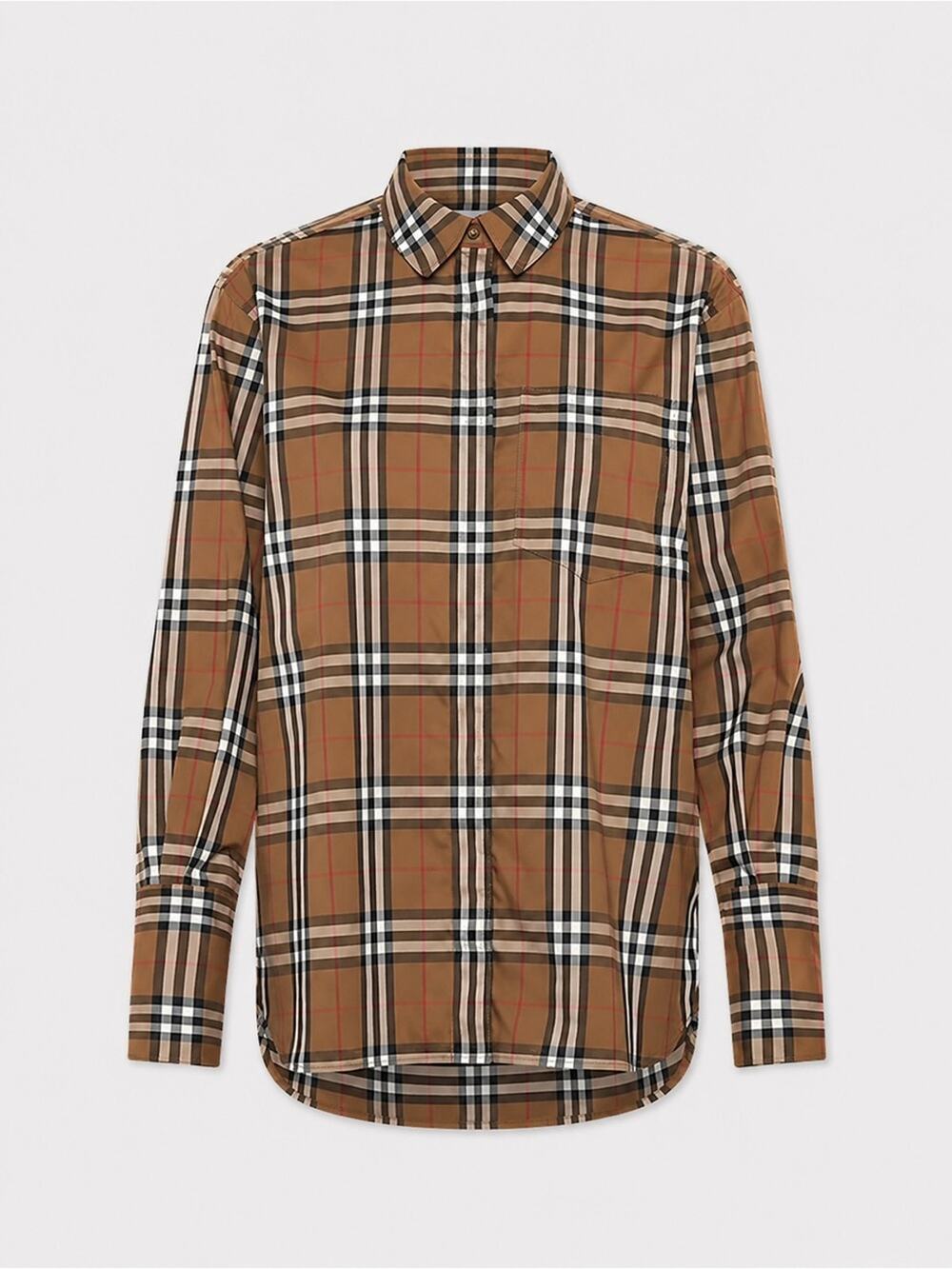 Burberry Tan Check Cotton Button Down Shirt 6